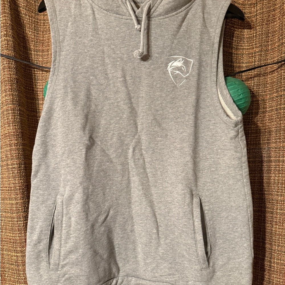 Alphalete Gray Sleeveless Hoodie with Logo